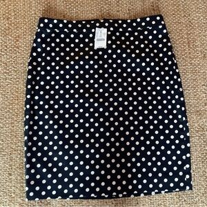 J.Crew The Pencil Skirt navy white polka dots S10